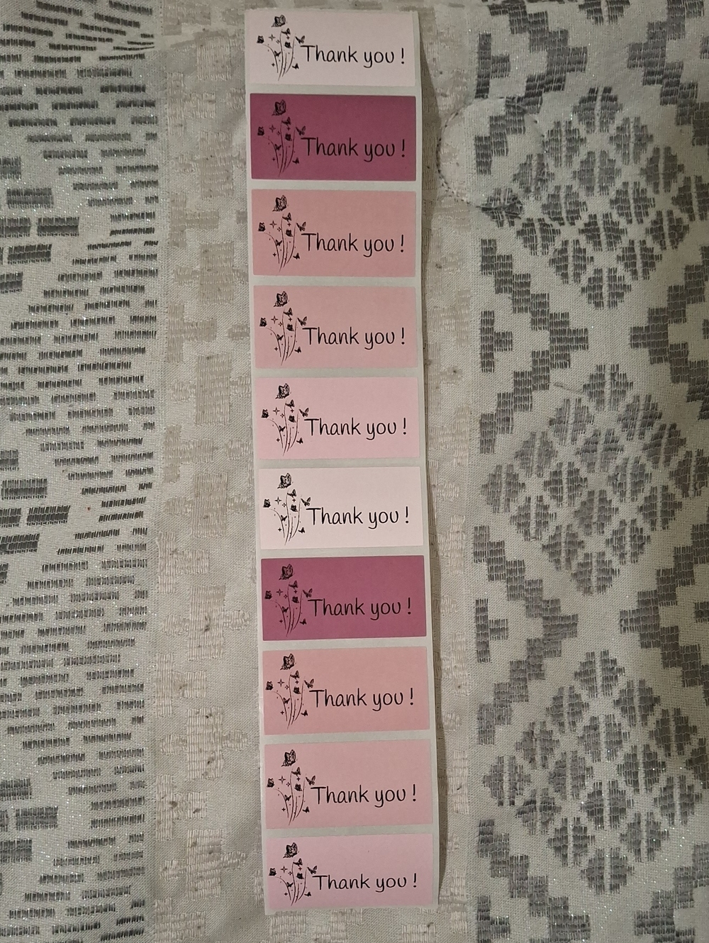Assorted Pink Thank You Sticker Labels - Pack for Party Favors (100)
